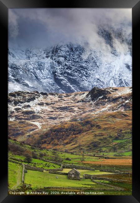 Barn in the Nant Ffrancon Valley Framed Print by Andrew Ray