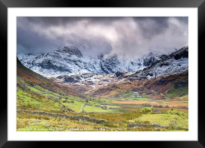 Mountain View  (Nant Ffrancon Valley) Framed Mounted Print by Andrew Ray