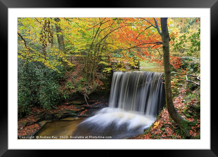 Nant Mill Waterfall view. Framed Mounted Print by Andrew Ray