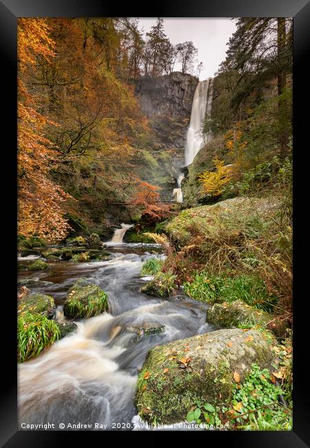 Pistyll Rhaeadr from the Afron Rhaeadr. Framed Print by Andrew Ray