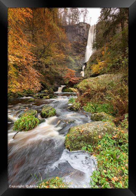 River at Pistyll Rhaeadr. Framed Print by Andrew Ray