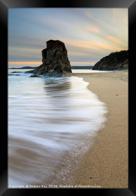 Evening at Carlyon Bay Framed Print by Andrew Ray