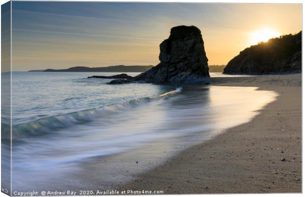 Late afternoon at Carlyon Bay Canvas Print by Andrew Ray
