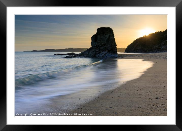 Late afternoon at Carlyon Bay Framed Mounted Print by Andrew Ray