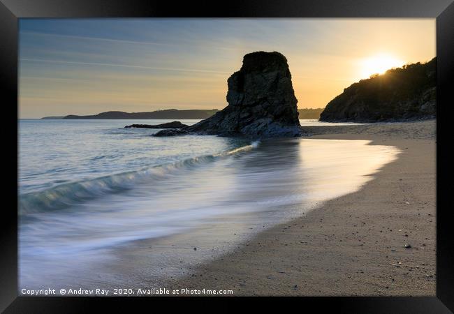 Late afternoon at Carlyon Bay Framed Print by Andrew Ray