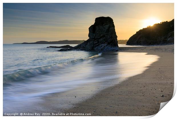 Late afternoon at Carlyon Bay Print by Andrew Ray