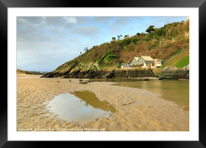 The Gannel Estuary at low tide Framed Mounted Print by Andrew Ray
