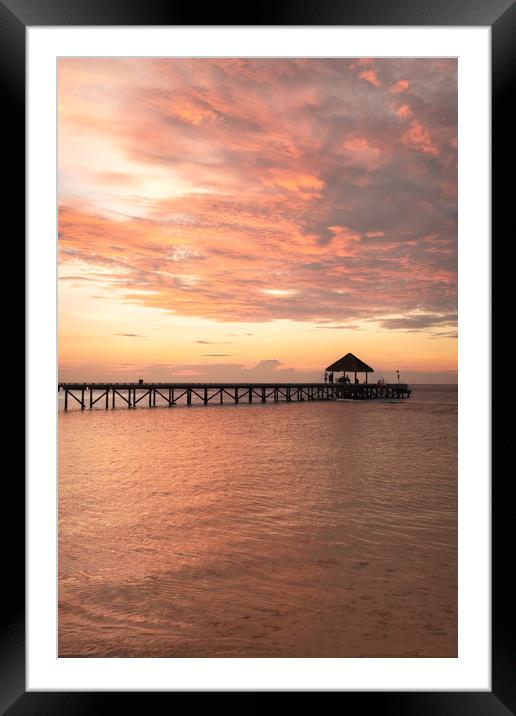Sunset, Helengeli Island, Maldives Framed Mounted Print by Dave Collins