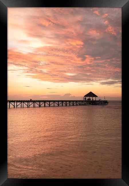 Sunset, Helengeli Island, Maldives Framed Print by Dave Collins