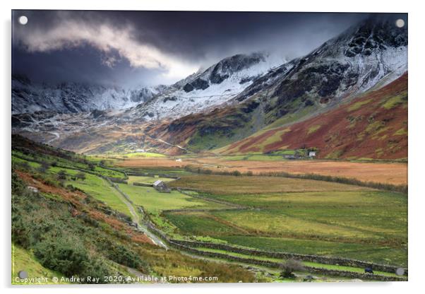 Nant Ffrancon Valley Acrylic by Andrew Ray