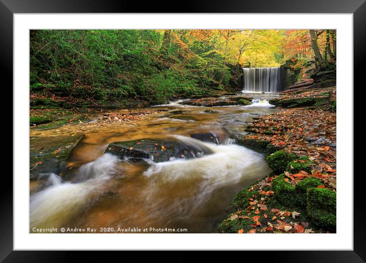 Waterfall (Nant Mill) Framed Mounted Print by Andrew Ray