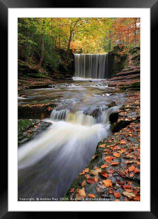 Nant Mill Waterfall Framed Mounted Print by Andrew Ray