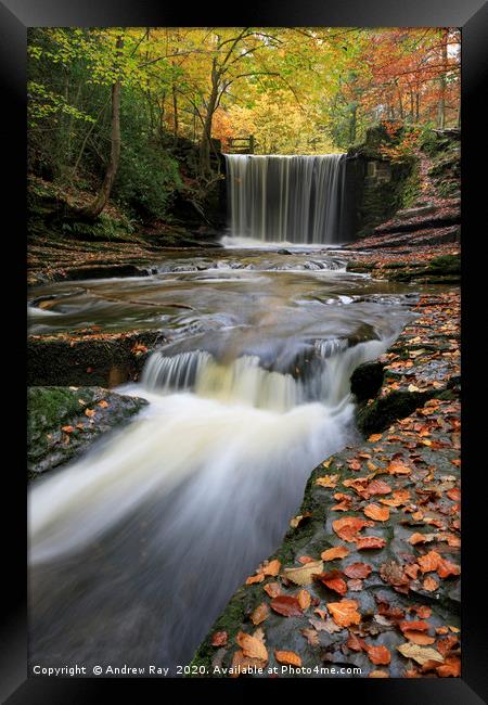 Nant Mill Waterfall Framed Print by Andrew Ray