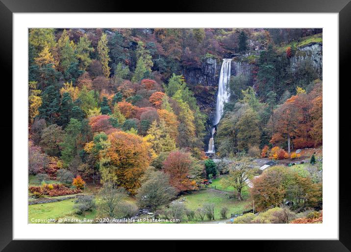 Autumnal view (Pistyll Rhaeadr) Framed Mounted Print by Andrew Ray