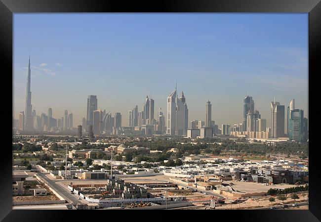 Dubai Skyline Framed Print by David Gardener