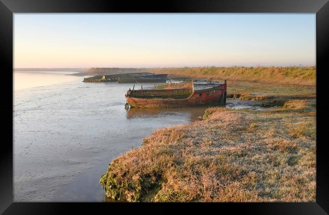 old fishing boats at Orford in Suffolk Framed Print by Robbie Spencer