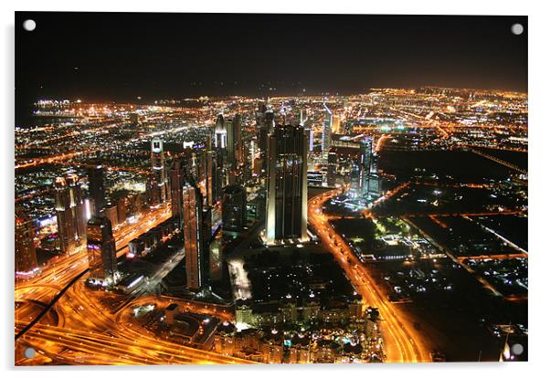 Sheikh Zayed Road, Dubai Acrylic by David Gardener