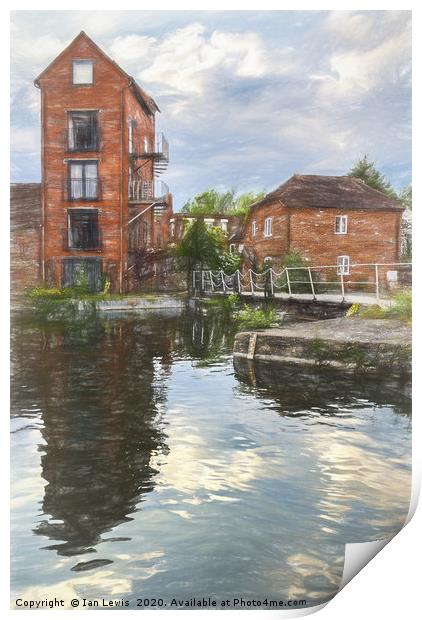 Canalside Living In Newbury Print by Ian Lewis