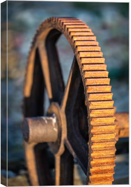   Rusty Winch, Dungeness Beach, Kent, England Canvas Print by Dave Collins