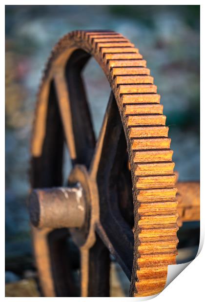   Rusty Winch, Dungeness Beach, Kent, England Print by Dave Collins
