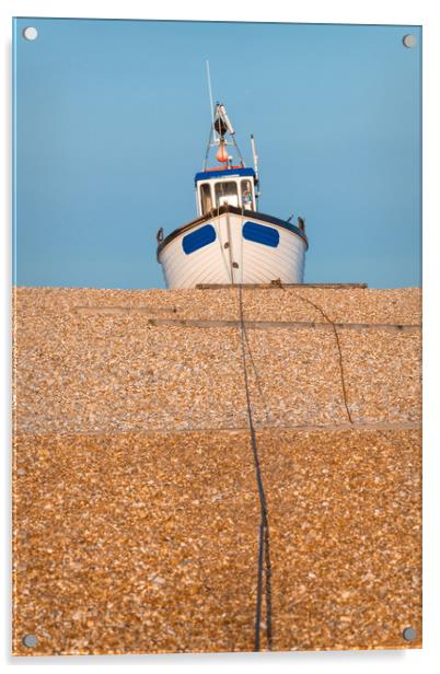 Beached Fishing Boat, Dungeness Beach, Kent, Engla Acrylic by Dave Collins
