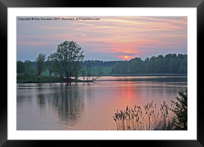 Willen Lake Sunset Framed Mounted Print by Dan Davidson