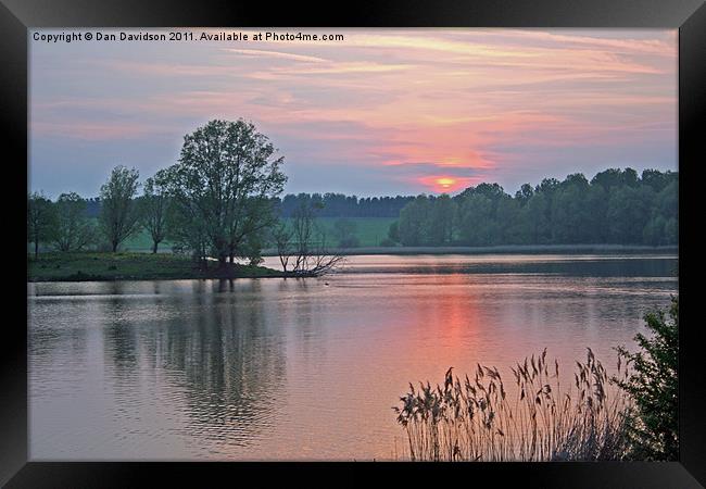 Willen Lake Sunset Framed Print by Dan Davidson
