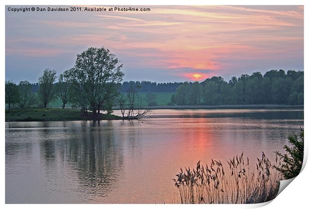 Willen Lake Sunset Print by Dan Davidson