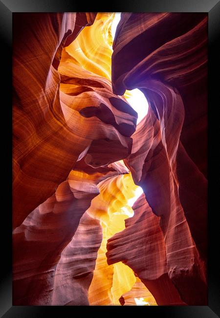 Famous Antelope Canyon in Ariziona Framed Print by Erik Lattwein
