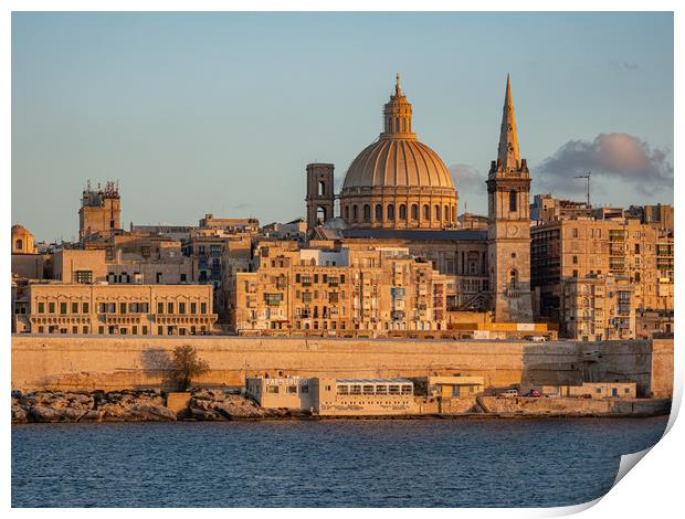 Typical and famous skyline of Valletta - the capit Print by Erik Lattwein