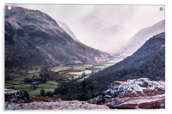 A Winter's Borrowdale Acrylic by John Malley