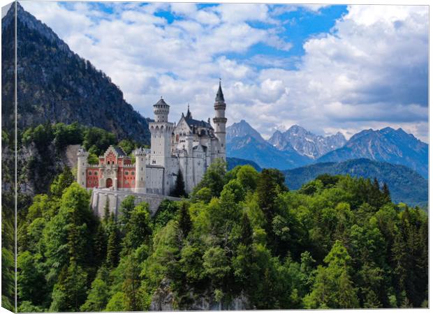 Famous Neuschwanstein Castle in Bavaria Germany Canvas Print by Erik Lattwein