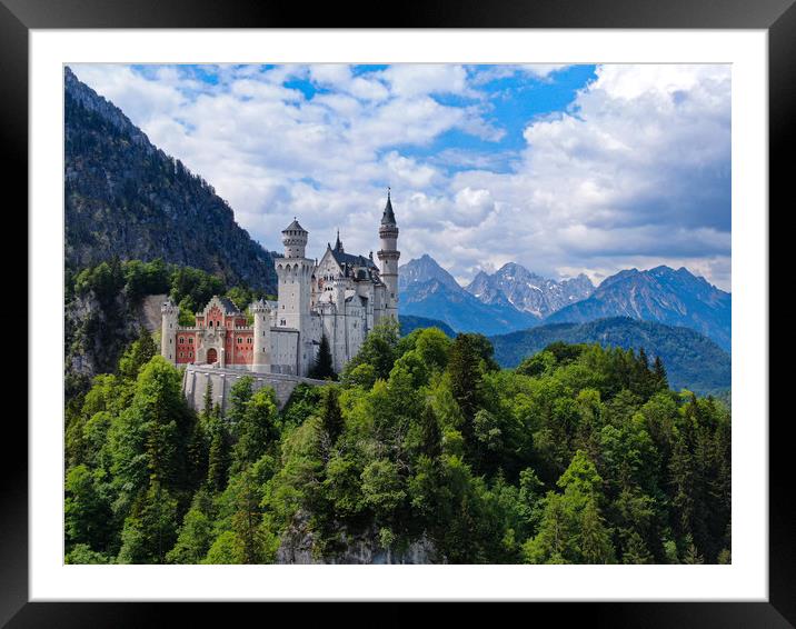 Famous Neuschwanstein Castle in Bavaria Germany Framed Mounted Print by Erik Lattwein