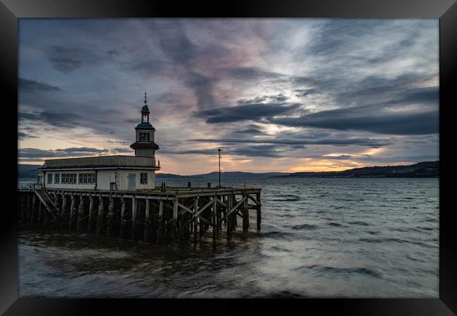 Sunrise over the Pier, Dunoon, Argyll, Scotland Framed Print by Dave Collins