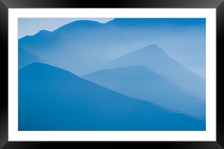The Blue Ridged Mountains of the Lake District Framed Mounted Print by John Malley