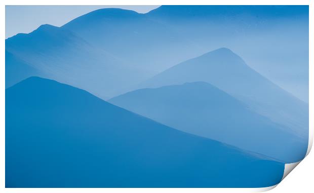 The Blue Ridged Mountains of the Lake District Print by John Malley