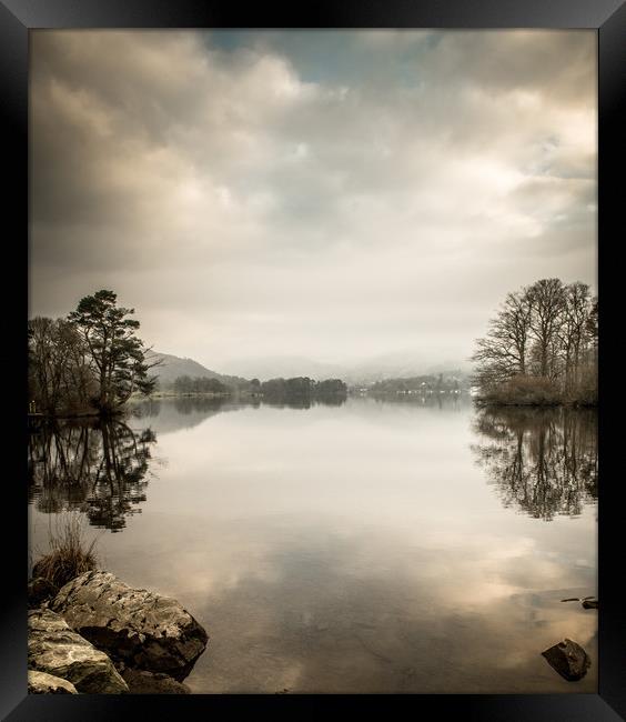 A Winter's Evening by Windermere Framed Print by John Malley