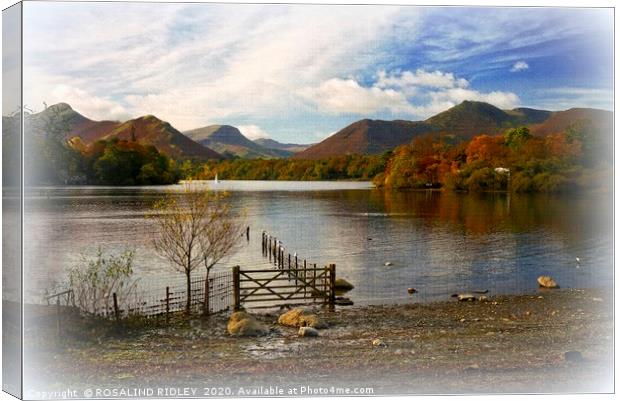 "Autumn across Lake Derwentwater" Canvas Print by ROS RIDLEY