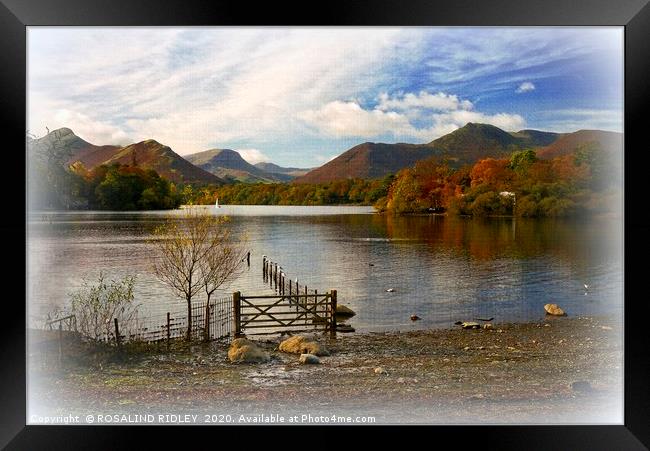 "Autumn across Lake Derwentwater" Framed Print by ROS RIDLEY