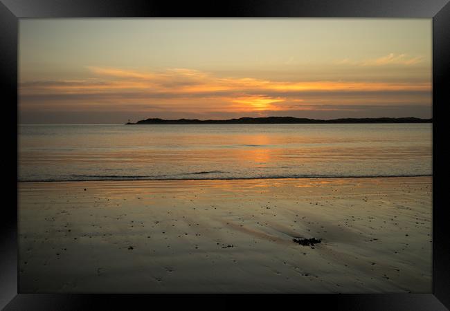 Instow beach sunset Framed Print by Tony Twyman