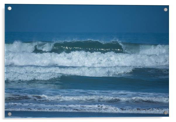 Cornish waves Acrylic by Tony Twyman