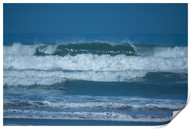 Cornish waves Print by Tony Twyman