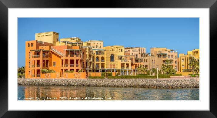 colourful oriental apartments faces the pier  Framed Mounted Print by Stig Alenäs