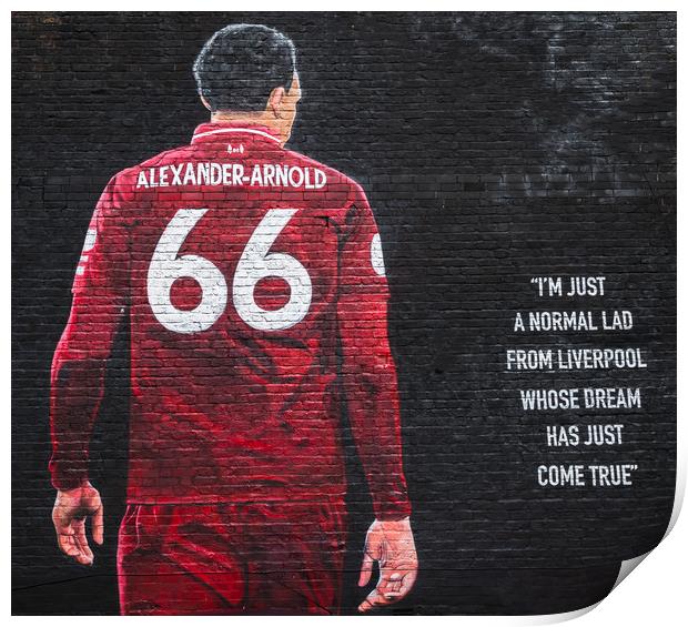 Trent Alexander-Arnold mural in Liverpool Print by Jason Wells