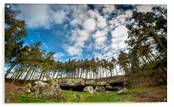 St Cuthbert's Cave Acrylic by John Malley