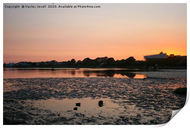 Sunset over Mudeford Quay Print by Hayley Jewell