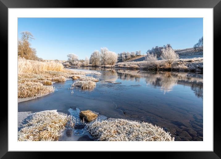 Teviot River on a Frosty Morning Framed Mounted Print by Dave Collins
