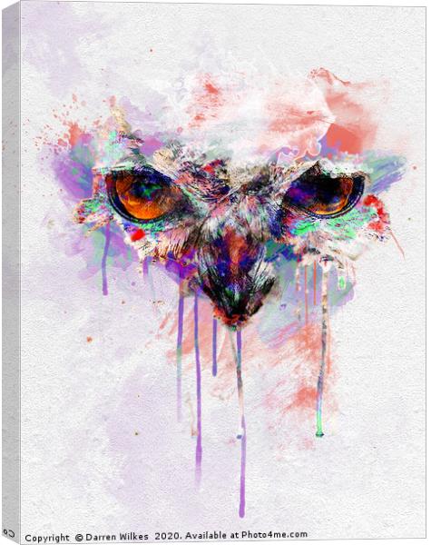 Eagle Owl Art Canvas Print by Darren Wilkes