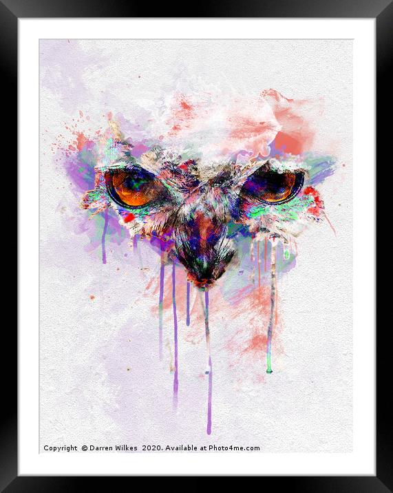 Eagle Owl Art Framed Mounted Print by Darren Wilkes