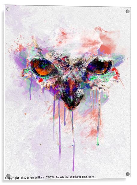 Eagle Owl Art Acrylic by Darren Wilkes
